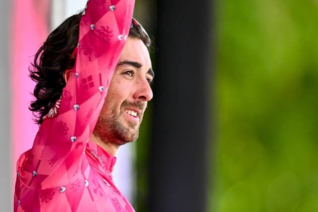 Irish Ben Healy of EF Education-EasyPost pictured on the podium after the men elite race of the Liege-Bastogne-Liege one day cycling event, 252km from Liege, over Bastogne to Liege, Sunday 27 April 2025. ERICxLALMAND  x121995425x