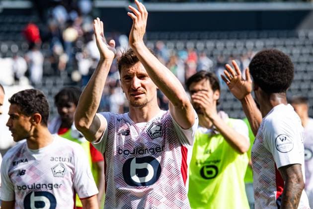 FOOTBALL : SCO Angers vs Lille OSC - Ligue 1 - JournÃ e 31 - 27 04 2025 Thomas Meunier (Lille OSC) AngersFrance  Copyright: xBaptistexAutissierx