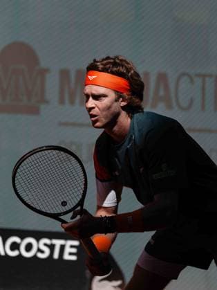 TENNIS : Open Madrid - 27 05 2025 April 27, 2025 - Andrey Rublev from Russia during his third round match against Alexander Bublik at the Mutua Madrid Open, Spain.  Copyright: xKhadimxSyllax