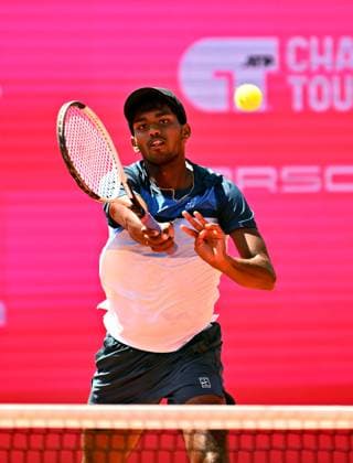 DHAMNE Manas IND Estoril Open 2025 ms1778 Estoril Open in Portugal, ATP 175, Pre Qualification 27 04 2025 The Indian Manas DHAMNE, India, had to play against the Portuguese Franciso ROCHA in the final relegation match of the pre-qualification Estoril Estoril Tenis Club Lisbon Portugal