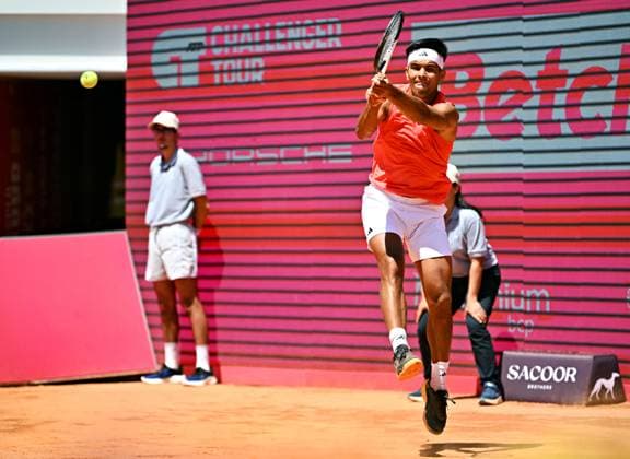 ROCHA Francisco POR Estoril Open 2025 ms1102 ms Estoril Open in Portugal, ATP 175, Pre Qualification 27 04 2025 Franciso ROCHA, Portugal, in the final relegation match of the Pre Qualification against the Indian Manas DHAMNE Estoril Estoril Tenis Club Lisbon Portugal