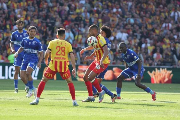 FOOTBALL : RC Lens vs AJ Auxerre - Ligue 1 - 27 04 2025 Andy DIOUF (RC Lens) lors du match RC Lens vs AJ Auxerre, Ligue 1, stade Bollaert-Delelis, le 27 avril 2025 - photo Laurent Sanson PsnewZ  Copyright: xLaurentxSANSONx xPsnewZx