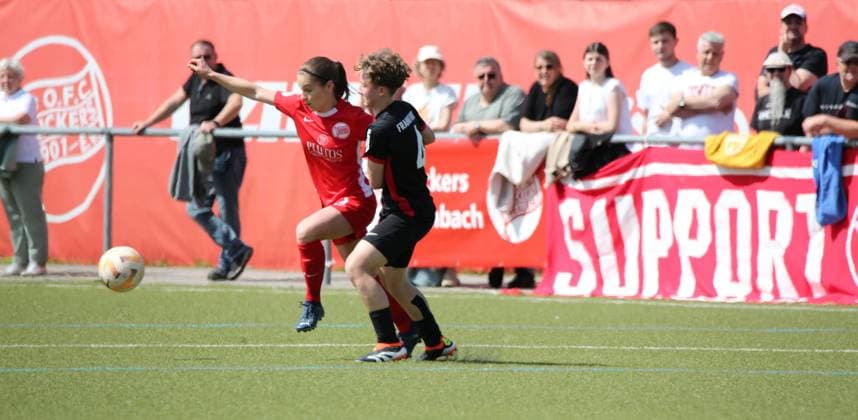 27 04 2025 xmgoodx Offenbach Football Regionalliga Süd Season 2024 2025 Women Kickers Offenbach vs Eintracht Frankfurt U19 Franziska Marie Riepl 3, OFC Women vs Anna Seifert SGE U19
