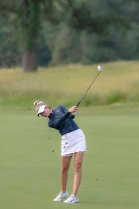 April 27, 2025, The Woodlands, Texas, USA: NELLY KRODA (USA) hits her second shot on the 2nd fairway during the final round of the 2025 Chevron Championship at The Club at Carlton Woods in The Woodlands, Texas, on Sunday, April 27, 2025. The Woodlands USA - ZUMAp213 20250427_znp_p213_003 Copyright: xLynnxPenningtonx