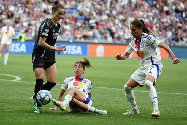 Sport Bilder des Tages FOOTBALL : Olympique Lyonnais fÃ minin (OL) Vs Arsenal - Ligue des champions - demi finale - 27 04 2025 Selma Bacha ( OL) LyonFrance  Copyright: xPILLAUDx