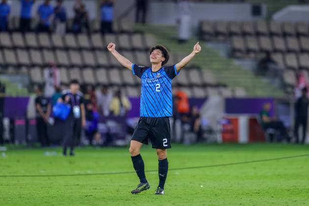 Kawasaki Frontale vs Al-Sadd SC - AFC Champions League Elite Quarter Finals JEDDAH, SAUDI ARABIA - April 26: Kota Takai of Team Kawasaki Frontale celebrates winning the AFC Champions League Elite Quarter Finals match between Kawasaki Frontale and Al-Sadd SC FC at Prince Abdullah Al Faisal Stadium on April 26, 2025 in Jeddah, Saudi Arabia. Jeddah Saudi Arabia Copyright: xAbdullahxAhmedx