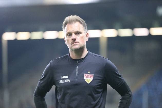 27 04 2025, xrekx, Fußball 3 Liga, SV Waldhof Mannheim VfB Stuttgart U23 v l Markus Fiedler Trainer VfB Stuttgart II nach dem Spiel DFL DFB REGULATIONS PROHIBIT ANY USE OF PHOTOGRAPHS as IMAGE SEQUENCES and or QUASI VIDEO Mannheim