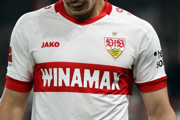 25 04 25 VfB Stuttgart 1 FC Heidenheim Germany, Stuttgart, 25 04 2025, Football, Bundesliga, VfB Stuttgart 1 FC Heidenheim VfB Stuttgart Feature Logo winamax Sponsor Advertising Shirt JAKO Outfitter