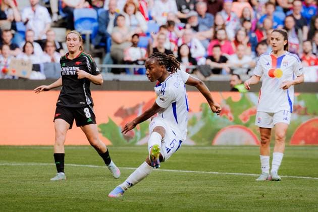 Lyon, France Melchie Dumornay (6 Olympique Lyonnais) goal during the UEFA Womens Champions League semi-final game between Olympique Lyonnais and Arsenal FC at Groupama Stadium in Lyon, France. (Pauline Figuet SPP) Copyright: xPaulinexFiguetx xSPPx spp-en-PaFiSp-PF_OLARS3083