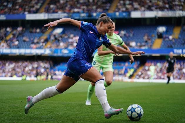 Johanna Rytting Kaneryd of Chelsea during the UEFA Women s Champions League match between Chelsea Women and Barcelona at Stamford Bridge, London, England on 27 April 2025.  Copyright: xCharliexCarterx PMI-6845-0038