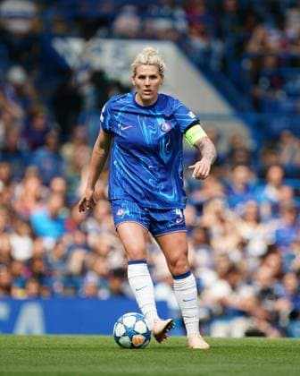 Millie Bright of Chelsea during the UEFA Women s Champions League match between Chelsea Women and Barcelona at Stamford Bridge, London, England on 27 April 2025.  Copyright: xCharliexCarterx PMI-6845-0050