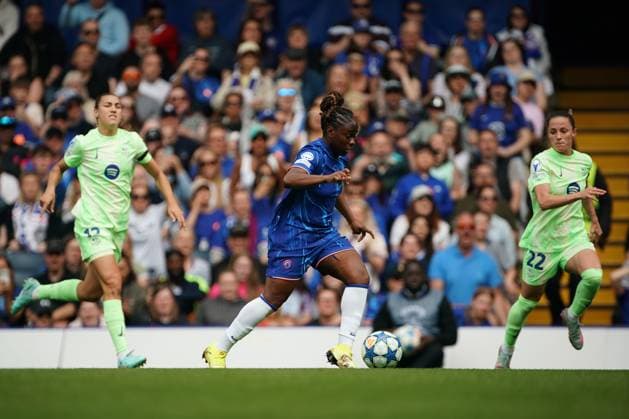 Sandy Baltimore of Chelsea during the UEFA Women s Champions League match between Chelsea Women and Barcelona at Stamford Bridge, London, England on 27 April 2025.  Copyright: xCharliexCarterx PMI-6845-0053