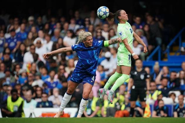 Millie Bright of Chelsea during the UEFA Women s Champions League match between Chelsea Women and Barcelona at Stamford Bridge, London, England on 27 April 2025.  Copyright: xCharliexCarterx PMI-6845-0069