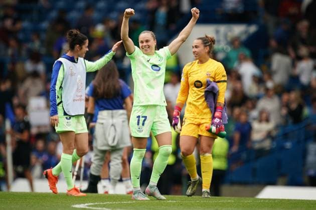 Ewa Pajor of Barcelona during the UEFA Women s Champions League match between Chelsea Women and Barcelona at Stamford Bridge, London, England on 27 April 2025.  Copyright: xCharliexCarterx PMI-6845-0130