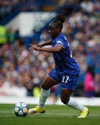 Sandy Baltimore of Chelsea during the UEFA Women s Champions League match between Chelsea Women and Barcelona at Stamford Bridge, London, England on 27 April 2025.  Copyright: xCharliexCarterx PMI-6845-0074