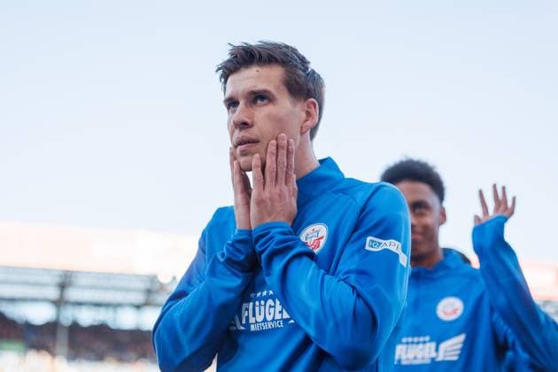 Alexander Rossipal (Rostock) ; GER, FC Hansa Rostock vs. TSV 1860 München, Fußball, Männer, 3. Liga, 35.Spieltag, Spielzeit 2024 2025, 25.04.2025 Rostock Ostseestadion Mecklenburg - Vorpommern Deutschland *** Alexander Rossipal Rostock GER, FC Hansa Rostock vs TSV 1860 Munich, Football, Men, 3 Liga, 35 Matchday, Season 2024 2025, 25 04 2025 Rostock Ostseestadion Mecklenburg Vorpommern Germany