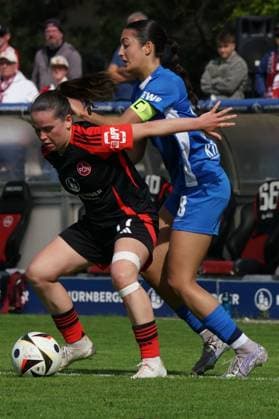 27 04 2025 Soccer season 2024 2025 2 Women Soccer Bundesliga 23 Matchday 1 FC Nürnberg FCN Club Clubfrauen SV Meppen Sportfoto Zink ChPr xdcxcpx 27 04 2025 Soccer season 2024 2025 2 Women Soccer Bundesliga 23 Matchday 1 FC Nürnberg FCN Club Clubfrauen SV Meppen Sportfoto Zink ChPr xdcxcpx Jonna Brengel 17, 1 FC Nürnberg FCN , Selma Licina 18, SV Meppen
