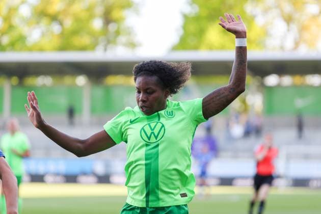 VfL vs Hoffenheim, BL Women Wolfsburg, 28 04 2025, FOOTBALL VfL Wolfsburg vs TSG 1899 Hoffenheim, Google Pixel Women Bundesliga, Season 2024 25 Lineth Beerensteyn VfL Wolfsburg Wolfsburg