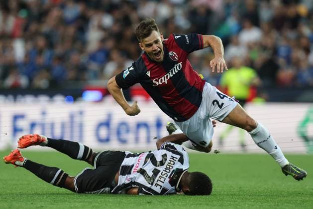 Bilder des Jahres 2025, Sport 04 April Sport Bilder des Tages Ar Udine 28 04 2025 - campionato di calcio serie A Udinese-Bologna foto Andrea Rigano Image nella foto: Thijs Dallinga-Christian Kabasele 