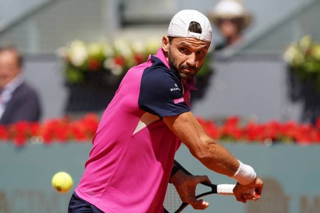 MADRID OPEN TENNIS 2025. ATP, Tennis Herren DIMITROV v FEARNLEY. Grigor Dimitrov, Bulgaria, during Madrid Open Tennis 2025 match. April 28, 2025.(ALTERPHOTOS Acero) MadridSpain  Copyright: xAcerox