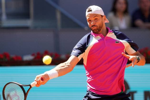 MADRID OPEN TENNIS 2025. ATP, Tennis Herren DIMITROV v FEARNLEY. Grigor Dimitrov, Bulgaria, during Madrid Open Tennis 2025 match. April 28, 2025.(ALTERPHOTOS Acero) MadridSpain  Copyright: xAcerox