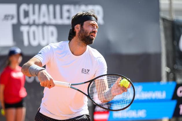 TENNIS - ATP, Tennis Herren DANUBE Upper Austria Open MAUTHAUSEN,AUSTRIA,29.APR.25 - TENNIS - ATP Challenger Tour, DANUBE Upper Austria Open. Image shows Nikoloz Basilashvili (GEO).  GEPAxpictures xChristianxMoser