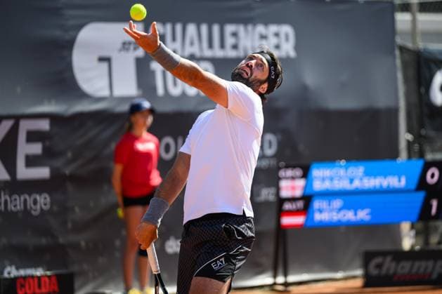 TENNIS - ATP, Tennis Herren DANUBE Upper Austria Open MAUTHAUSEN,AUSTRIA,29.APR.25 - TENNIS - ATP Challenger Tour, DANUBE Upper Austria Open. Image shows Nikoloz Basilashvili (GEO).  GEPAxpictures xChristianxMoser