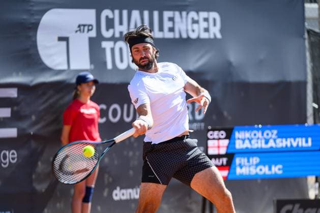 TENNIS - ATP, Tennis Herren DANUBE Upper Austria Open MAUTHAUSEN,AUSTRIA,29.APR.25 - TENNIS - ATP Challenger Tour, DANUBE Upper Austria Open. Image shows Nikoloz Basilashvili (GEO).  GEPAxpictures xChristianxMoser