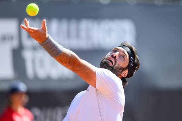 TENNIS - ATP, Tennis Herren DANUBE Upper Austria Open MAUTHAUSEN,AUSTRIA,29.APR.25 - TENNIS - ATP Challenger Tour, DANUBE Upper Austria Open. Image shows Nikoloz Basilashvili (GEO).  GEPAxpictures xChristianxMoser
