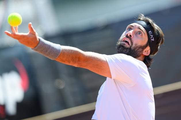 TENNIS - ATP, Tennis Herren DANUBE Upper Austria Open MAUTHAUSEN,AUSTRIA,29.APR.25 - TENNIS - ATP Challenger Tour, DANUBE Upper Austria Open. Image shows Nikoloz Basilashvili (GEO).  GEPAxpictures xChristianxMoser