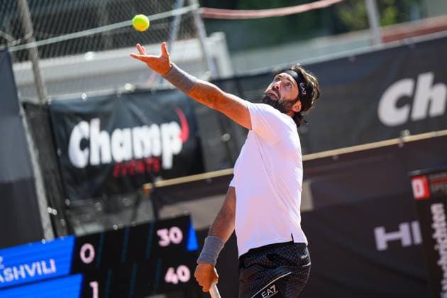 TENNIS - ATP, Tennis Herren DANUBE Upper Austria Open MAUTHAUSEN,AUSTRIA,29.APR.25 - TENNIS - ATP Challenger Tour, DANUBE Upper Austria Open. Image shows Nikoloz Basilashvili (GEO).  GEPAxpictures xChristianxMoser