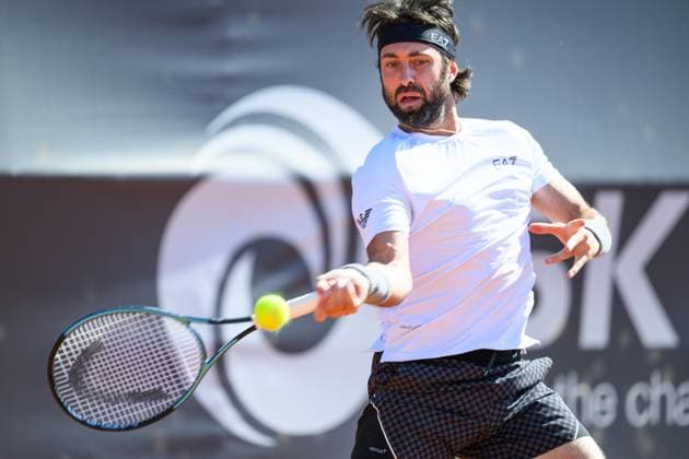 TENNIS - ATP, Tennis Herren DANUBE Upper Austria Open MAUTHAUSEN,AUSTRIA,29.APR.25 - TENNIS - ATP Challenger Tour, DANUBE Upper Austria Open. Image shows Nikoloz Basilashvili (GEO).  GEPAxpictures xChristianxMoser