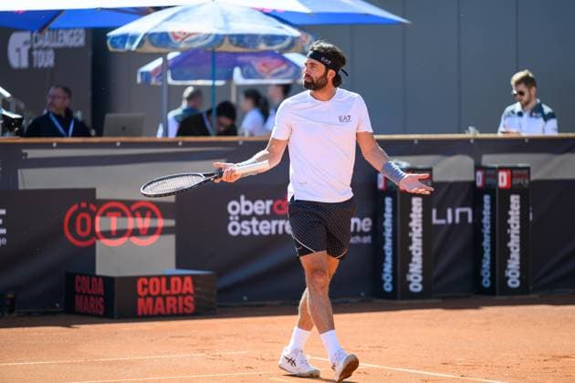 TENNIS - ATP, Tennis Herren DANUBE Upper Austria Open MAUTHAUSEN,AUSTRIA,29.APR.25 - TENNIS - ATP Challenger Tour, DANUBE Upper Austria Open. Image shows Nikoloz Basilashvili (GEO).  GEPAxpictures xChristianxMoser