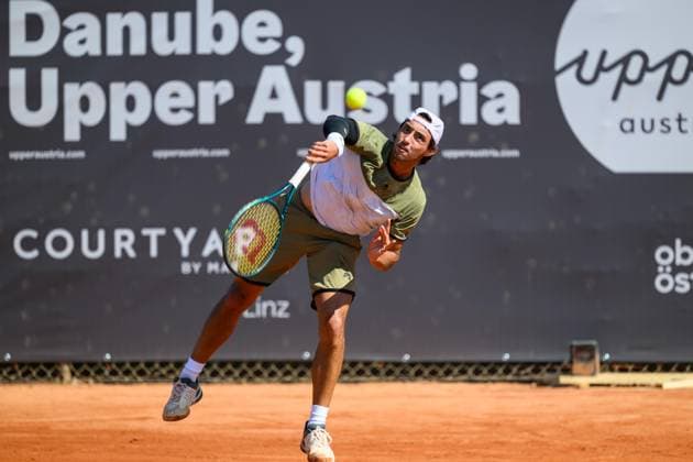 TENNIS - ATP, Tennis Herren DANUBE Upper Austria Open MAUTHAUSEN,AUSTRIA,29.APR.25 - TENNIS - ATP Challenger Tour, DANUBE Upper Austria Open. Image shows Thiago Agustin Tirante (ARG).  GEPAxpictures xChristianxMoser