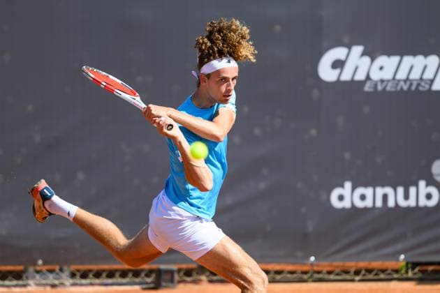 TENNIS - ATP, Tennis Herren DANUBE Upper Austria Open MAUTHAUSEN,AUSTRIA,29.APR.25 - TENNIS - ATP Challenger Tour, DANUBE Upper Austria Open. Image shows Mika Brunold (SUI).  GEPAxpictures xChristianxMoser