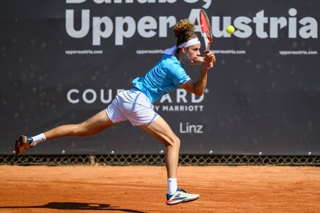 TENNIS - ATP, Tennis Herren DANUBE Upper Austria Open MAUTHAUSEN,AUSTRIA,29.APR.25 - TENNIS - ATP Challenger Tour, DANUBE Upper Austria Open. Image shows Mika Brunold (SUI).  GEPAxpictures xChristianxMoser