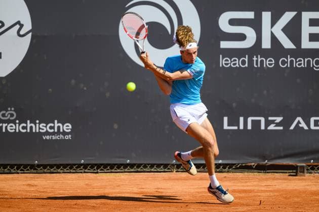 TENNIS - ATP, Tennis Herren DANUBE Upper Austria Open MAUTHAUSEN,AUSTRIA,29.APR.25 - TENNIS - ATP Challenger Tour, DANUBE Upper Austria Open. Image shows Mika Brunold (SUI).  GEPAxpictures xChristianxMoser