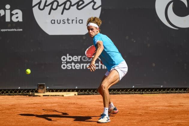 TENNIS - ATP, Tennis Herren DANUBE Upper Austria Open MAUTHAUSEN,AUSTRIA,29.APR.25 - TENNIS - ATP Challenger Tour, DANUBE Upper Austria Open. Image shows Mika Brunold (SUI).  GEPAxpictures xChristianxMoser