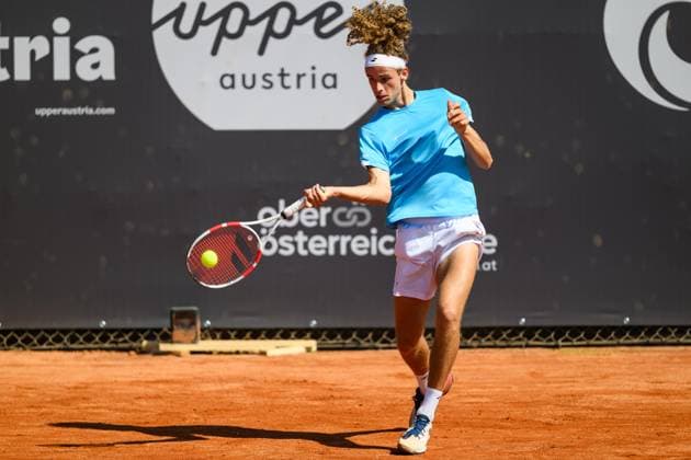 TENNIS - ATP, Tennis Herren DANUBE Upper Austria Open MAUTHAUSEN,AUSTRIA,29.APR.25 - TENNIS - ATP Challenger Tour, DANUBE Upper Austria Open. Image shows Mika Brunold (SUI).  GEPAxpictures xChristianxMoser