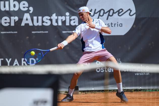 TENNIS - ATP, Tennis Herren DANUBE Upper Austria Open MAUTHAUSEN,AUSTRIA,29.APR.25 - TENNIS - ATP Challenger Tour, DANUBE Upper Austria Open. Image shows Nicolai Budkov Kjaer (NOR).  GEPAxpictures xChristianxMoser