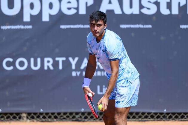 TENNIS - ATP, Tennis Herren DANUBE Upper Austria Open MAUTHAUSEN,AUSTRIA,29.APR.25 - TENNIS - ATP Challenger Tour, DANUBE Upper Austria Open. Image shows Roman Andres Burruchaga (ARG).  GEPAxpictures xChristianxMoser