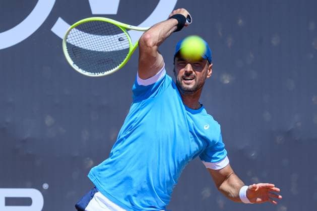TENNIS - ATP, Tennis Herren DANUBE Upper Austria Open MAUTHAUSEN,AUSTRIA,29.APR.25 - TENNIS - ATP Challenger Tour, DANUBE Upper Austria Open. Image shows Dimitar Kuzmanov (BUL).  GEPAxpictures xChristianxMoser
