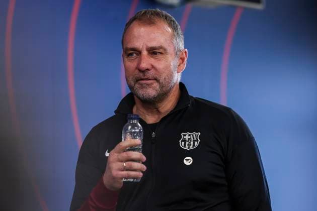 April 29, 2025, Sant Joan Despi, Barcelona, SPAIN: Hansi Flick, head coach of FC Barcelona, Barca attends his press conference, PK, Pressekonferenz during the training day of FC Barcelona ahead the UEFA Champions League, football match against FC Internazionale Milano at Ciudad Esportiva Joan Gamper on April 29, 2025 in Sant Joan Despi, Barcelona, Spain. Sant Joan Despi SPAIN - ZUMAa181 20250429_zaa_a181_075 Copyright: xJavierxBorregox