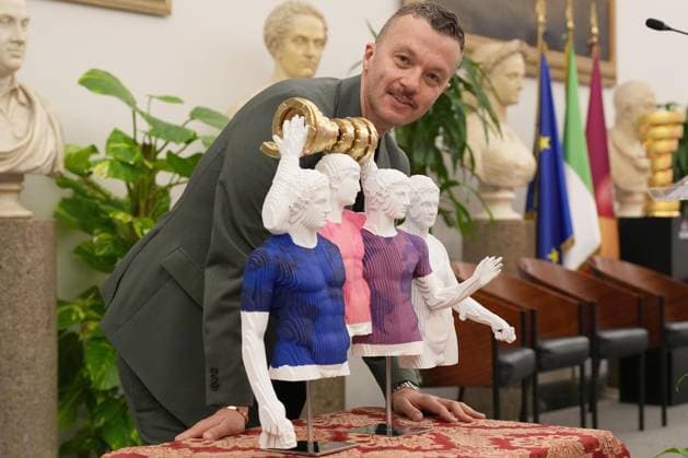 Daniele Fortuna during the Presentation of the Grand Arrival of Giro d Italia 108 in Rome, Italy - Tuesday April 29, 2025 - cycling ( Photo by Alfredo Falcone LaPresse )  Copyright: xAlfredoxFalcone LaPressex