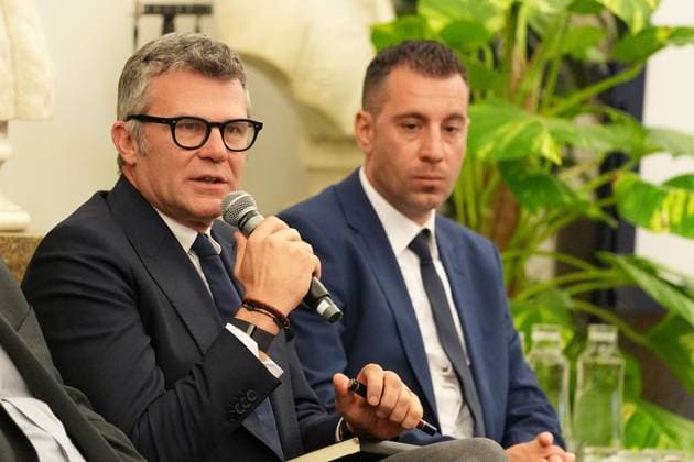 Paolo Bellino during the Presentation of the Grand Arrival of Giro d Italia 108 in Rome, Italy - Tuesday April 29, 2025 - cycling ( Photo by Alfredo Falcone LaPresse )  Copyright: xAlfredoxFalcone LaPressex