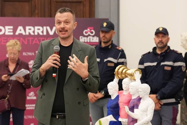 Daniele Fortuna during the Presentation of the Grand Arrival of Giro d Italia 108 in Rome, Italy - Tuesday April 29, 2025 - cycling ( Photo by Alfredo Falcone LaPresse )  Copyright: xAlfredoxFalcone LaPressex