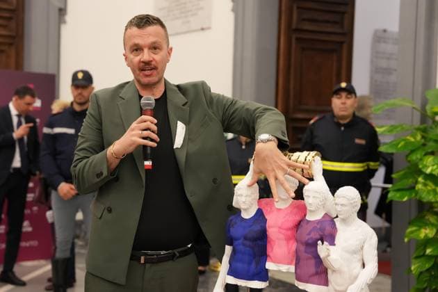 Daniele Fortuna during the Presentation of the Grand Arrival of Giro d Italia 108 in Rome, Italy - Tuesday April 29, 2025 - cycling ( Photo by Alfredo Falcone LaPresse )  Copyright: xAlfredoxFalcone LaPressex