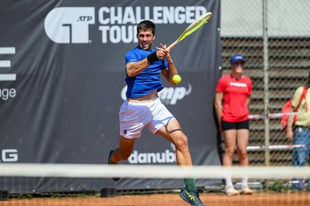 TENNIS - ATP, Tennis Herren DANUBE Upper Austria Open MAUTHAUSEN,AUSTRIA,29.APR.25 - TENNIS - ATP Challenger Tour, DANUBE Upper Austria Open. Image shows Nerman Fatic (BIH).  GEPAxpictures xChristianxMoser