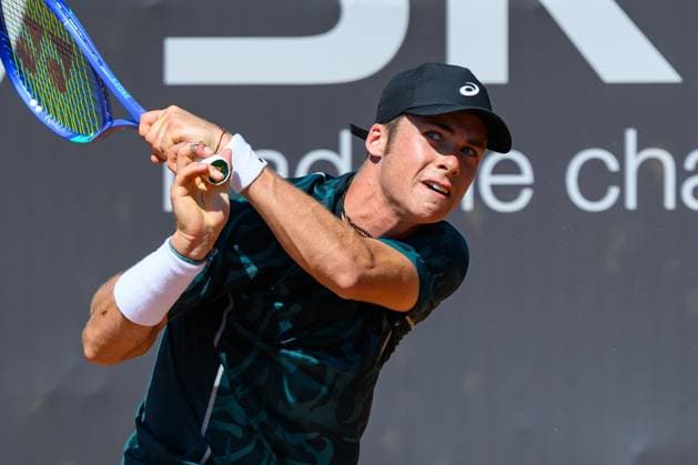 TENNIS - ATP, Tennis Herren DANUBE Upper Austria Open MAUTHAUSEN,AUSTRIA,29.APR.25 - TENNIS - ATP Challenger Tour, DANUBE Upper Austria Open. Image shows Vilius Gaubas (LTU).  GEPAxpictures xChristianxMoser