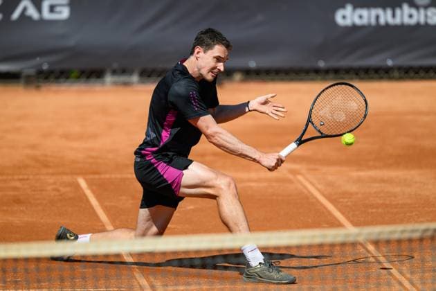TENNIS - ATP, Tennis Herren DANUBE Upper Austria Open MAUTHAUSEN,AUSTRIA,29.APR.25 - TENNIS - ATP Challenger Tour, DANUBE Upper Austria Open. Image shows Jakub Paul (SUI).  GEPAxpictures xChristianxMoser
